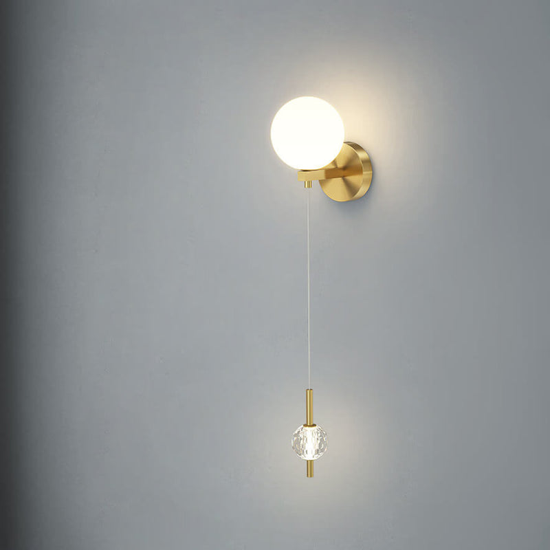 Modern Minimalist Copper Crystal 1-Light Wall Sconce Lamp