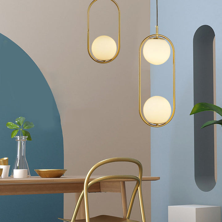 Modern Light Luxury Minimalist Oval Glass Orb 1/2-Light Pendelleuchte 