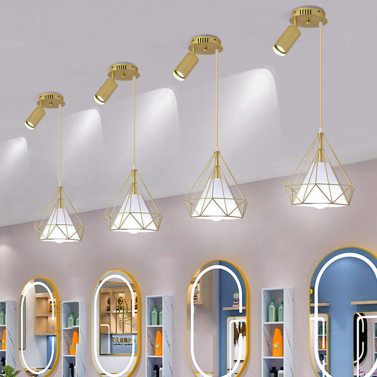 Lustre Moderne de Luxe en Fer et Diamant avec PVC et 1/3 Lumière pour Îlot 