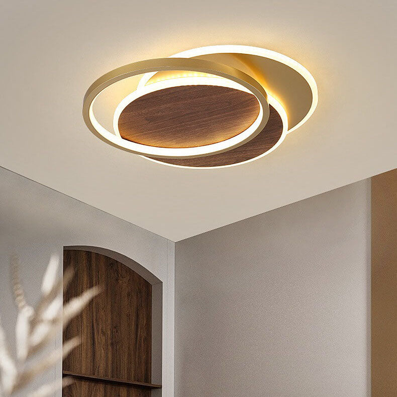 Nordic Modern Wrought Iron Circular LED Flush Mount Lighting