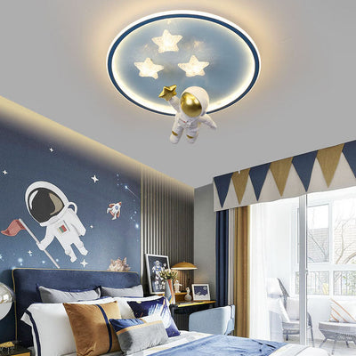 Modern Creative Planet Astronaut LED Flush Mount Lighting