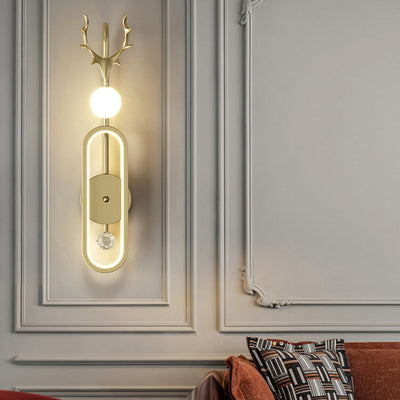 Nordic Light Luxury Geweih Kreis LED Wandleuchte 