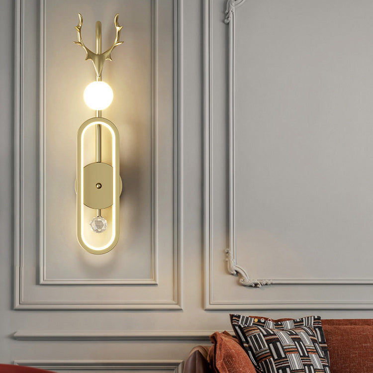 Nordic Light Luxury Geweih Kreis LED Wandleuchte 