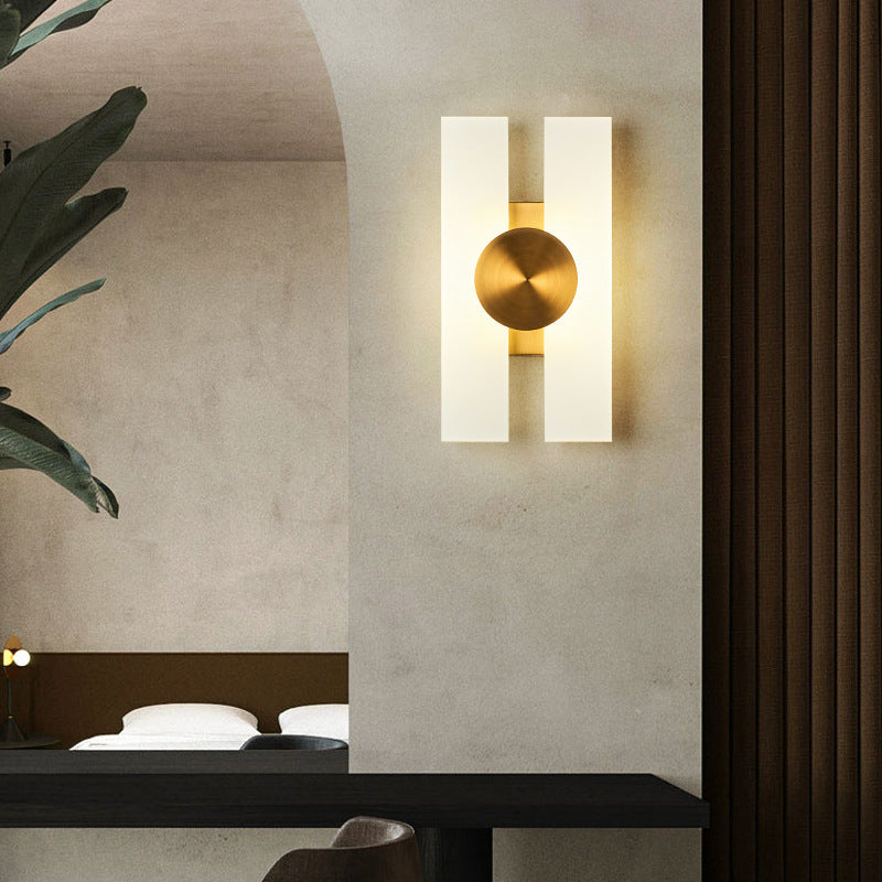 Modern Minimalist Square Oval Geometric Acrylic Stainless Steel LED Wall Sconce Lamp