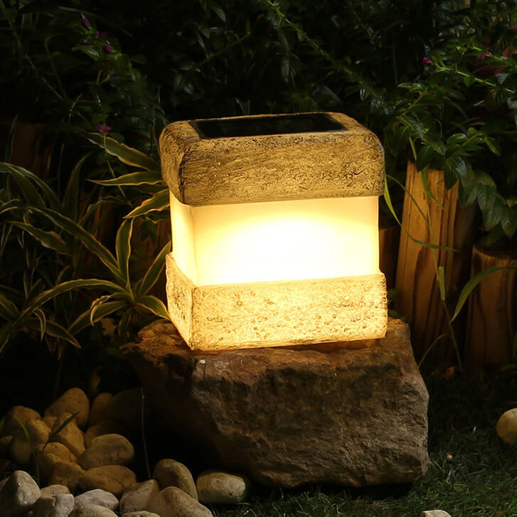 Solar Waterproof Simulation Stone Design LED Outdoor Garden Decorative Lamp