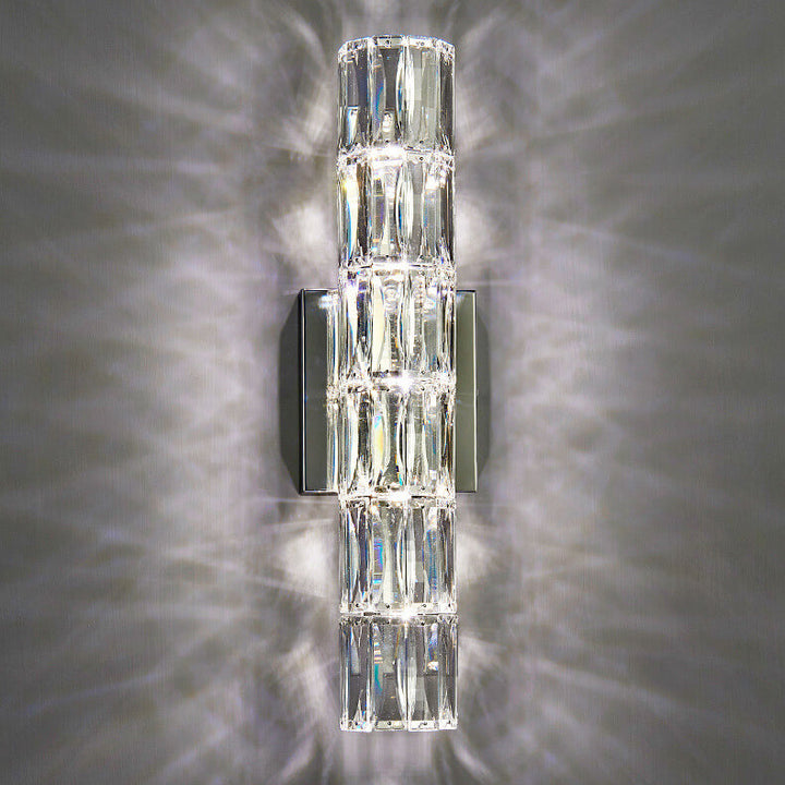 Moderno Lujo Plata Cristal Columna Aplique de Pared con 3/4/6 Luces 