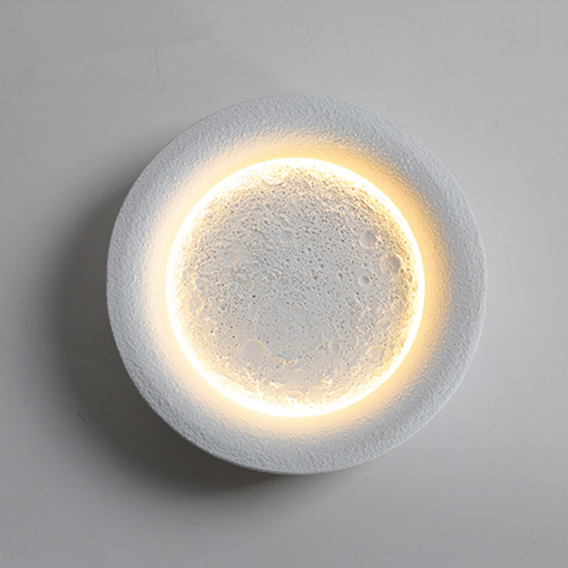 Modern Creative Moon Round Cement LED Wall Sconce Lamp