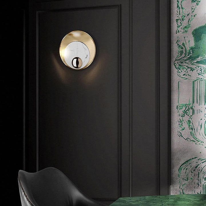 Nordic Luxury Disc Marmor Metall LED Wandleuchte 