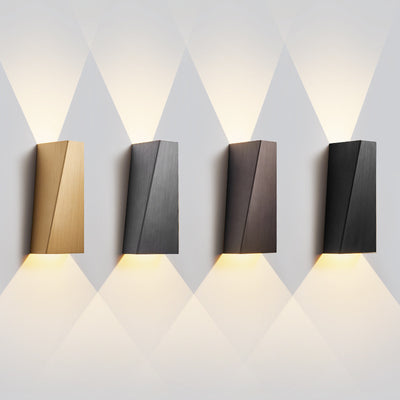 Modern Minimalist Brushed Aluminum Geometric Square LED Wall Sconce Lamp