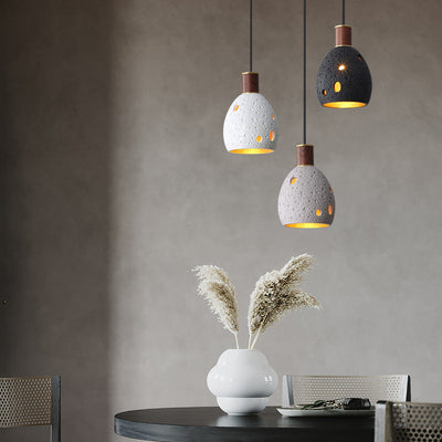 Nordic Vintage Resin Dome Brass 1-Light Pendant Light