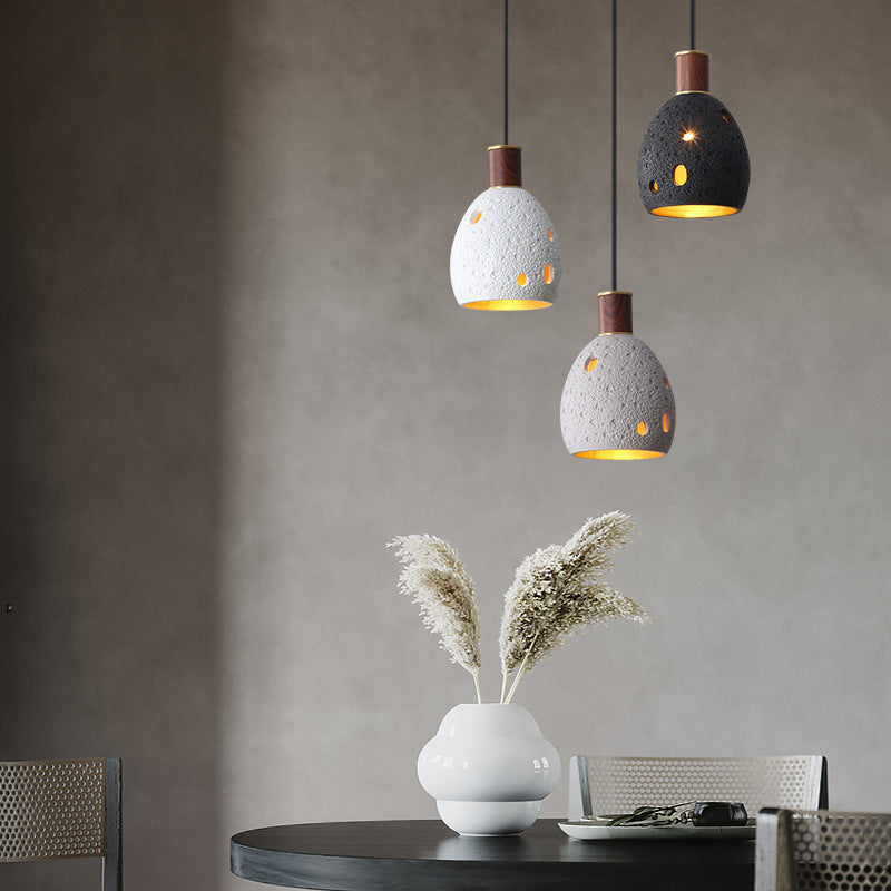 Nordic Vintage Resin Dome Brass 1-Light Pendant Light