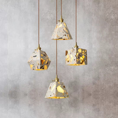 Japanese Retro Terrazzo Polygons 1-Light Pendant Light