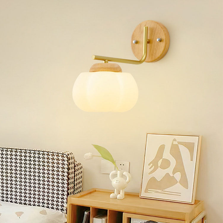 Lámpara de Aplique de Pared de 1 Luz con Pantalla de Algodón PE y Madera Tradicional Japonesa para Dormitorio 