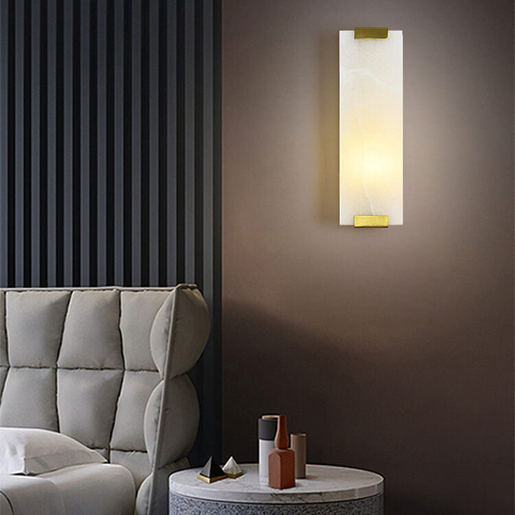 Diseño de Tira de Mármol de Cobre de Lujo Luz Nórdica Aplique de Pared de 3 Luces 