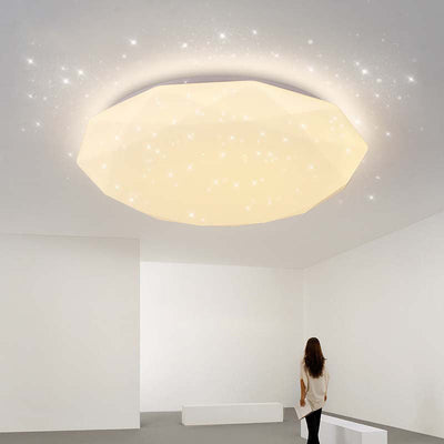 Contemporary Simplicity Geometric Starry Diamond Acrylic Shade LED Flush Mount Ceiling Light For Living Room