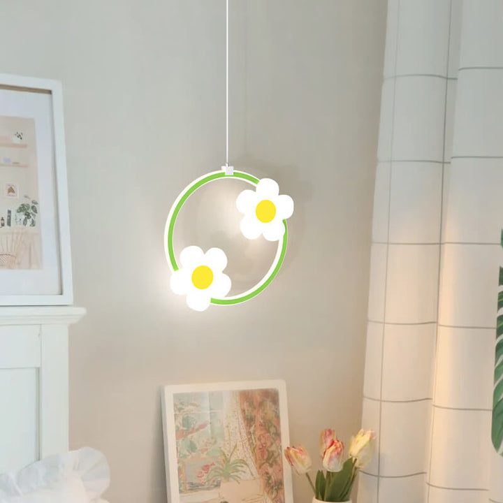 Moderne Einfachheit Runde Rechteckige Blumen Eisen Acryl LED Pendelleuchte Für Schlafzimmer 