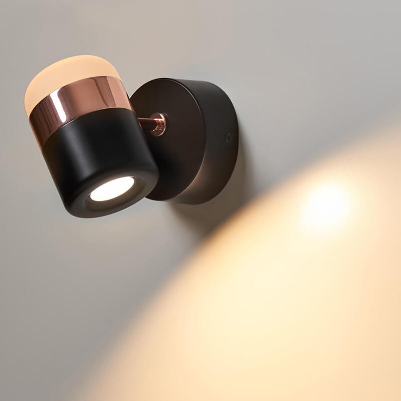 Modern Minimalist Cylindrical Spotlight Adjustable Mini LED Wall Sconce Lamp For Bedroom