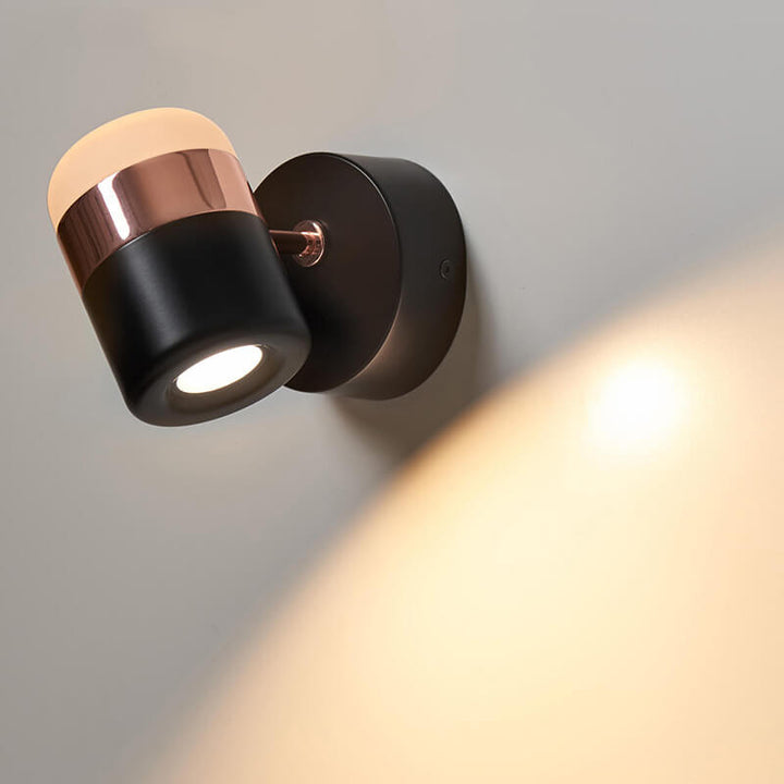 Modern Minimalist Cylindrical Spotlight Adjustable Mini LED Wall Sconce Lamp For Bedroom
