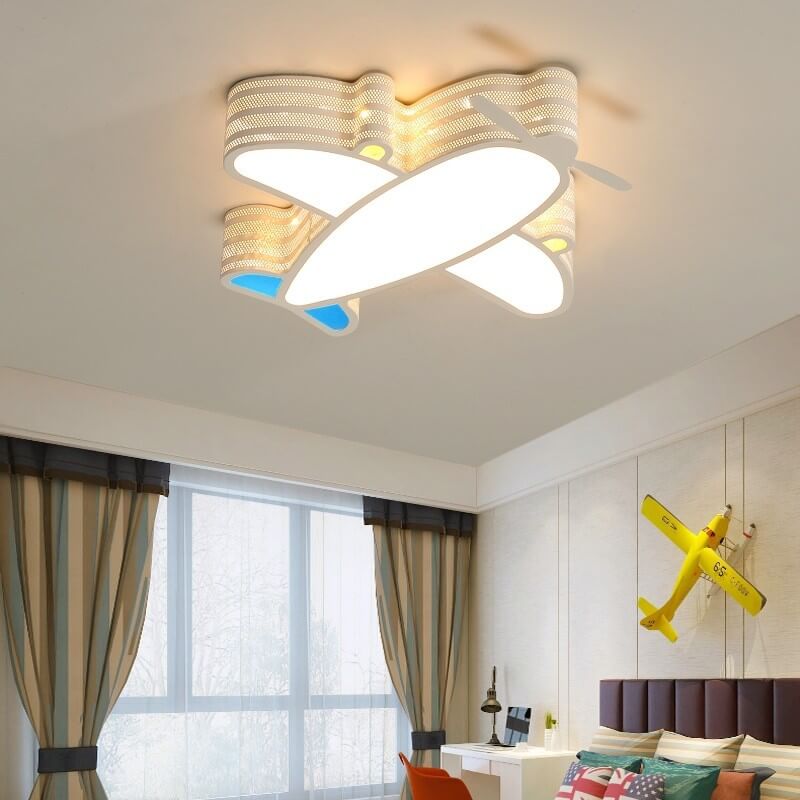 Creative Simplicity Airplane Acrylic LED Kids Flush Mount Ceiling Light