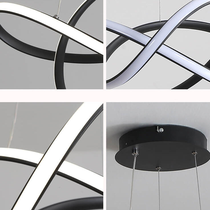 Moderne minimalistische Ring-Aluminiumstreifen-LED-Pendelleuchte 