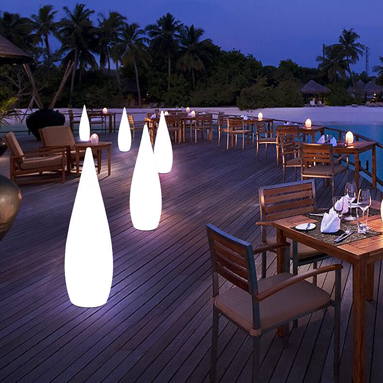 Solar Water Drop Shape PE Outdoor Patio Decorative Floor Lamp