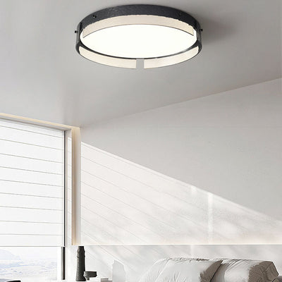 Modern Minimal Round Copper Glass LED Flush Mount Lighting