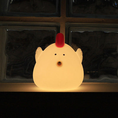 Creative Cartoon Silicone Little Fat Chicken LED USB Pat  Night Light Table Lamp
