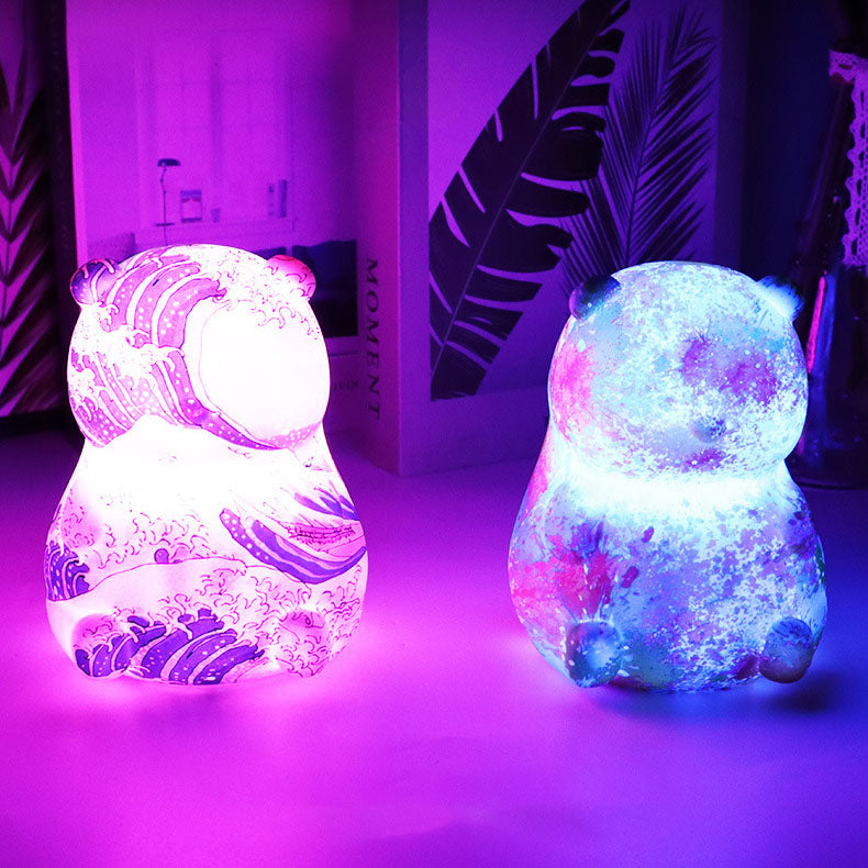 Modern Creative Panda USB Rechargeable Pat Remote Control LED Night Light Table Lamp