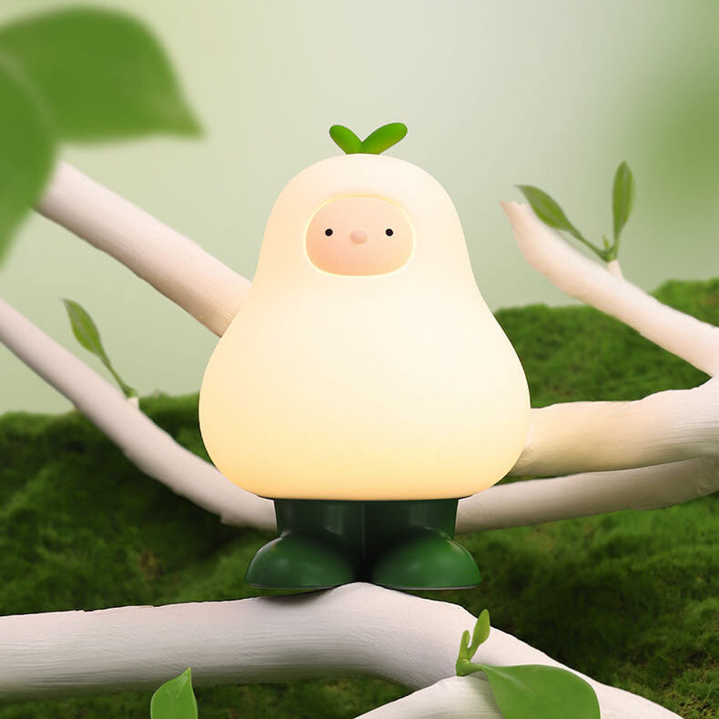 Lampe de table à LED en silicone en forme de poire créative 
