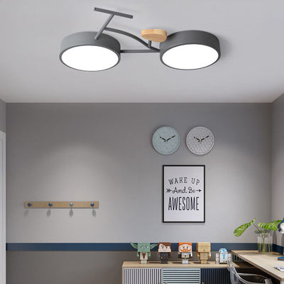 Modern Iron Nordic Bicycle Shape LED Flush Mount Light