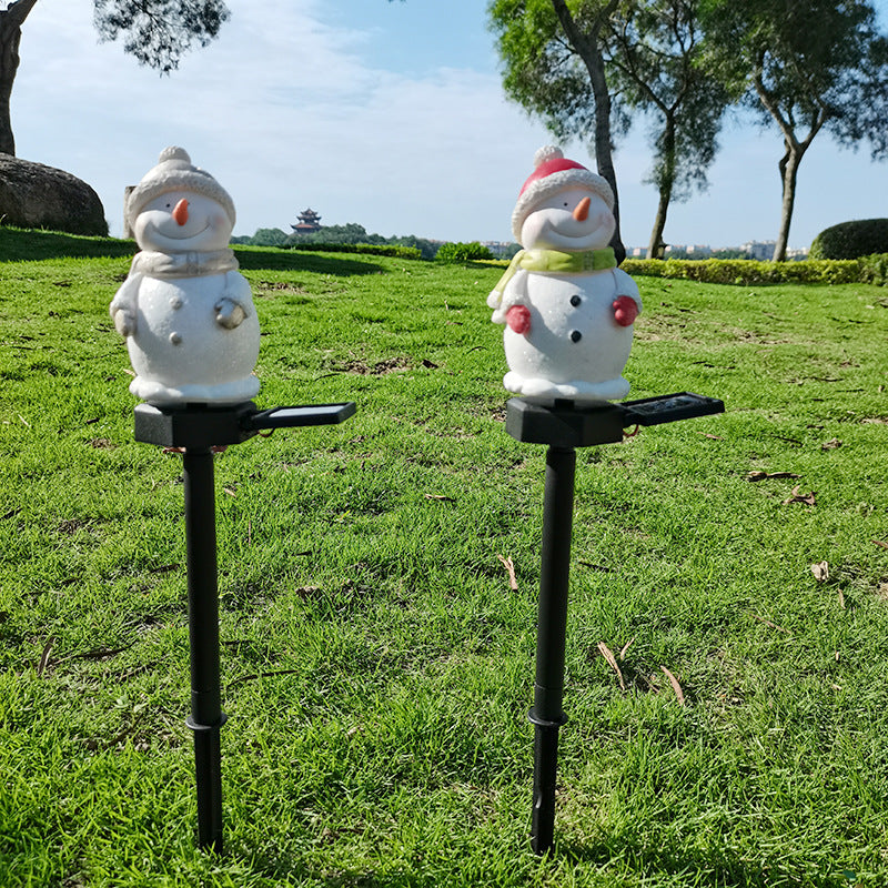 Modern Christmas Snowman Solar Outdoor Lawn LED Garden Ground Insert Landscape Light