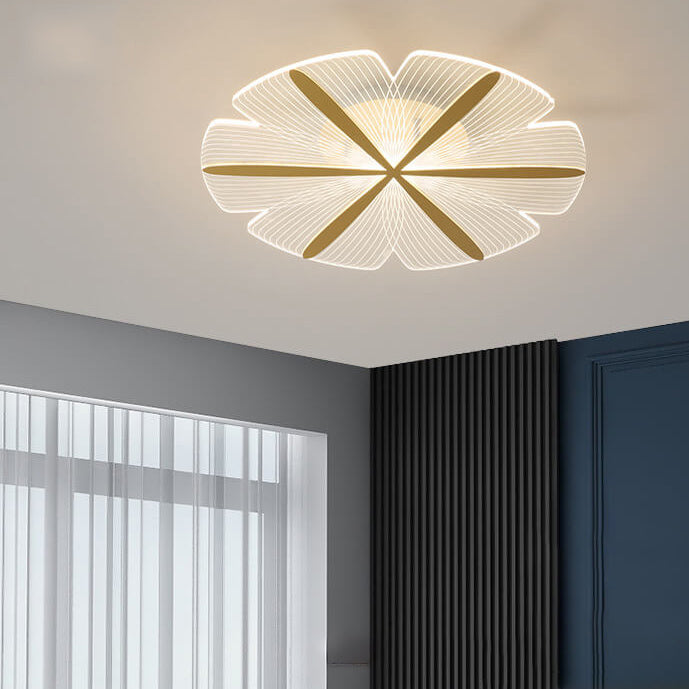 Modern Creative Clear Acrylic Round Flower LED Flush Mount Ceiling Light