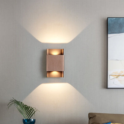 Modern Minimalist Rectangular Double-headed Aluminum LED COB Wall Sconce Lamp
