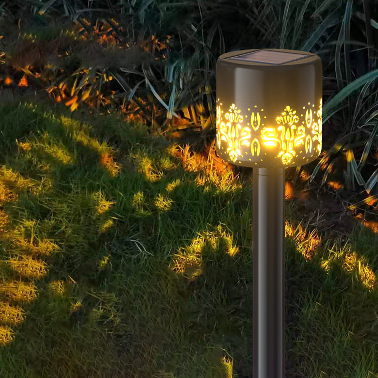 Solar kreatives hohles Muster LED Rasen im Freien dekorative Bodensteckerleuchte 