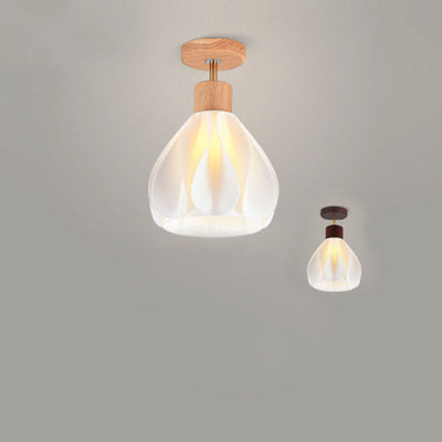 Japanische Wabi-Sabi Minimalist Log 1-Light Semi-Flush Mount Light 