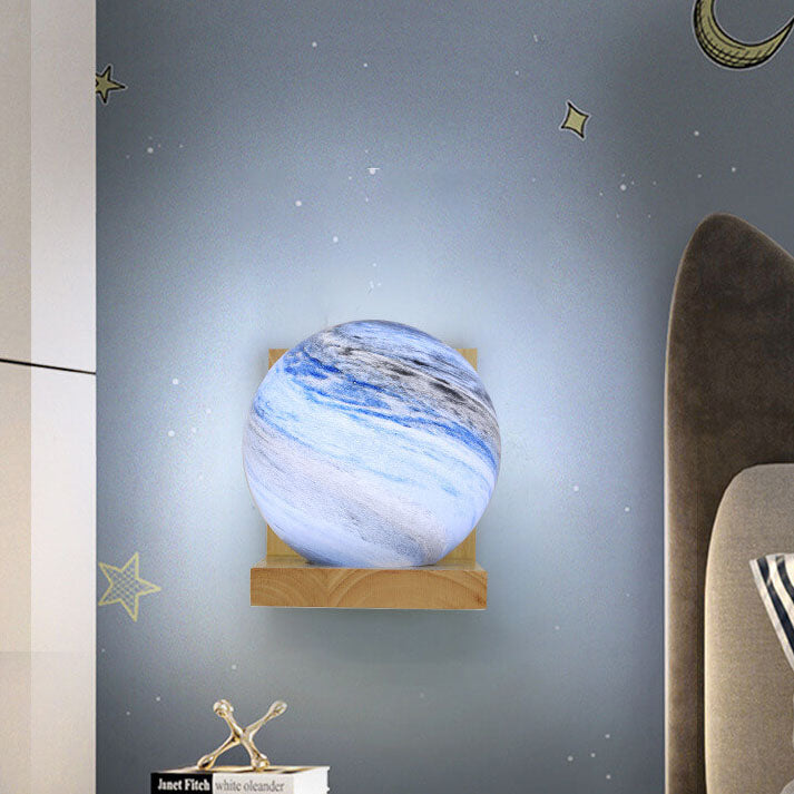 Applique Murale en Verre et Bois Nordic Creative Planet à 1 Lumière 