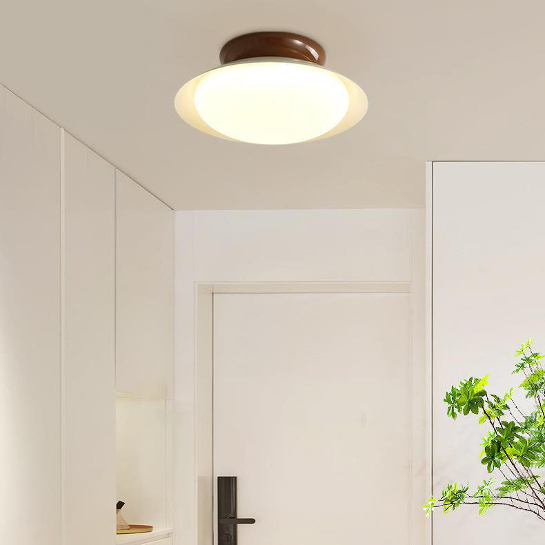 Modern Simplicity Round Hardware PE LED Semi-Flush Mount Ceiling Light For Bedroom