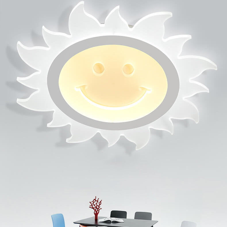 Creative Cartoon Smiley Sun LED Flush Mount Ceiling Light