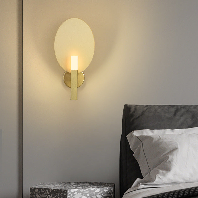 Light Luxury Minimalist Solid Color Oval Hardware Acrylic LED Wall Sconce Lamp