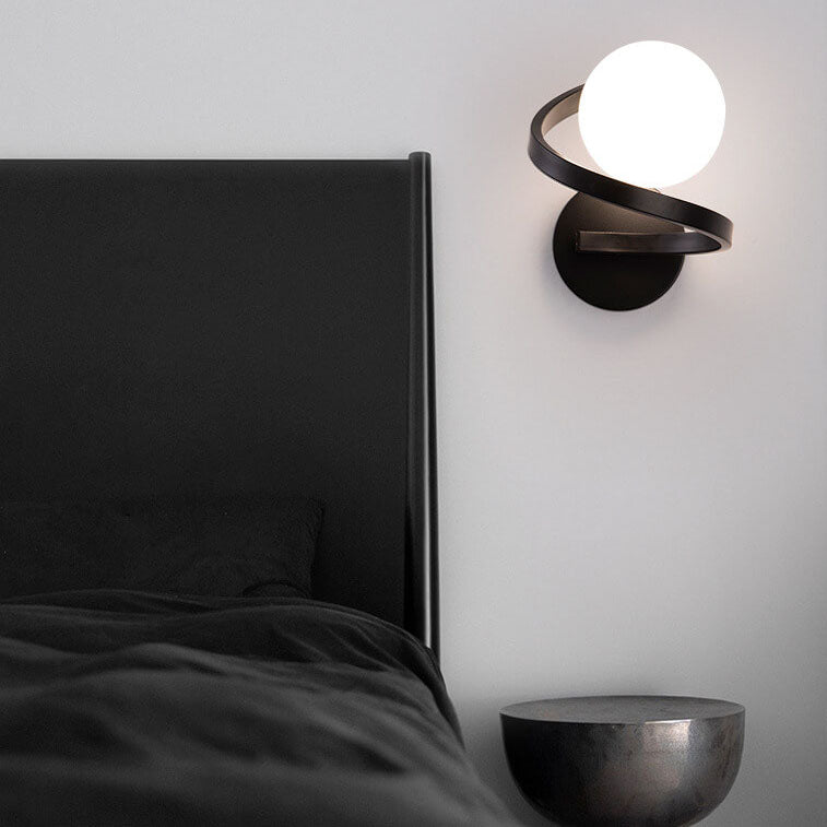Modern Iron Curved Minimalist 1-Light Wall Sconce Lamp