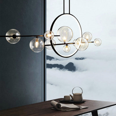 Modern Glass Long Bubble Magic Bean Island Light 7/10 Light Chandelier