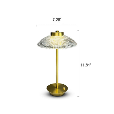 Moderne helle Luxus-Metall-Acryl-USB-wiederaufladbare LED-Tischlampe 