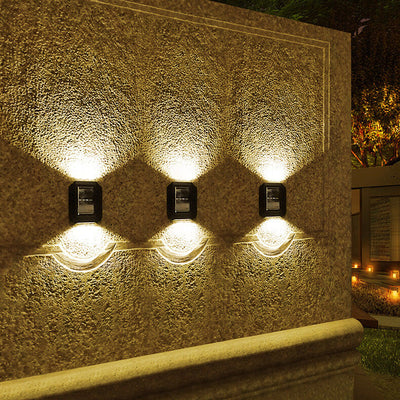 Solar Up And Down Lighting Garden LED Outdoor Light Wall Sconce Lamp