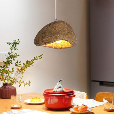 Japanese Wabi-sabi Resin Imitation Stone 1-Light Pendant Light