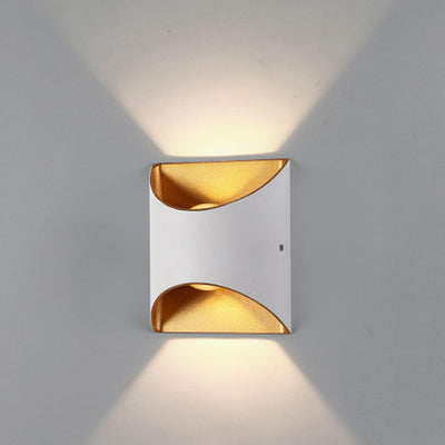 Modern Minimalist Solid Color Aluminum Square Outdoor Waterproof LED Wall Sconce Lamp