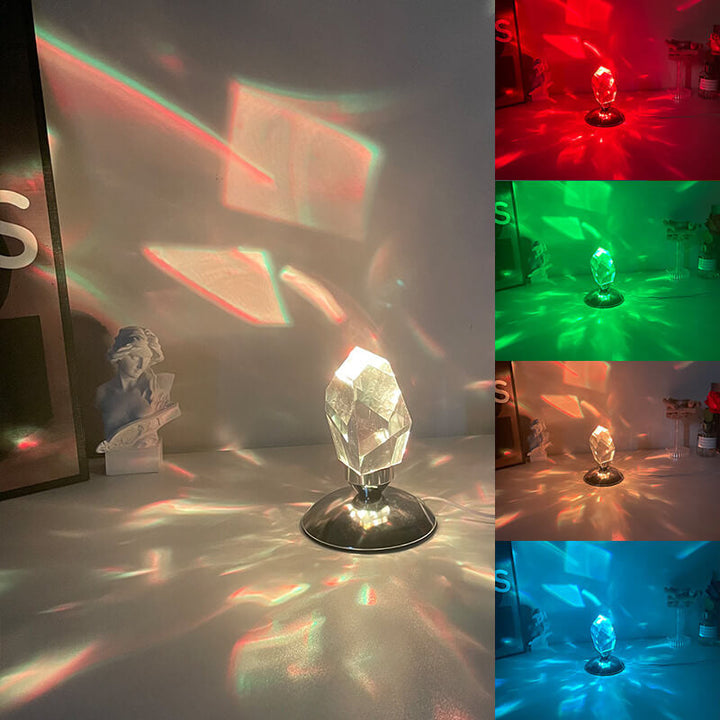 Lampe de Table à Lumière Nocturne LED Ambiante de Luxe Crystal Diamond 