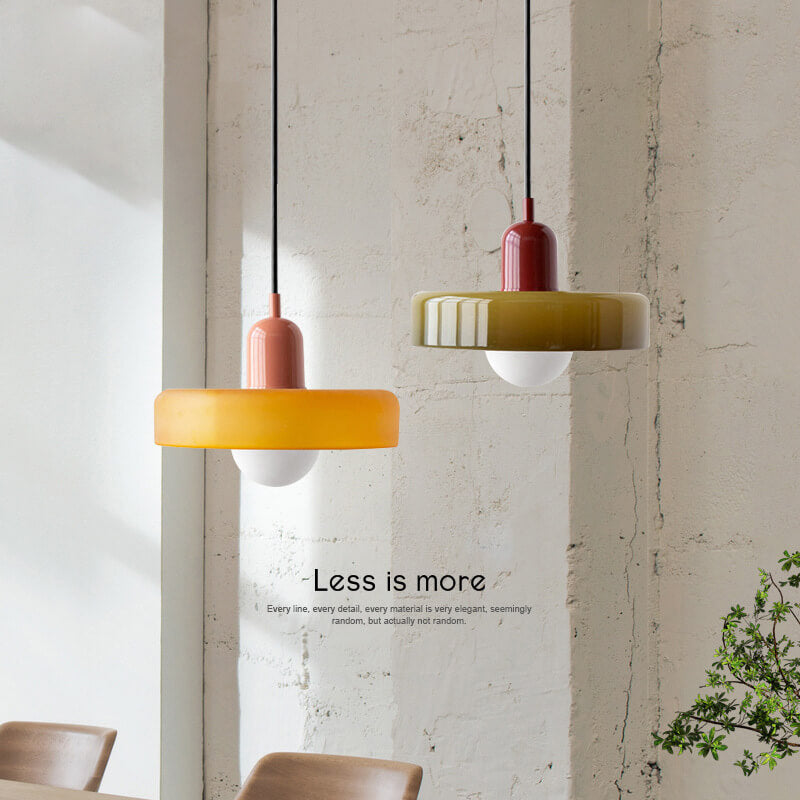 Vintage bunte Glasschale Form 1-Licht Pendelleuchte 