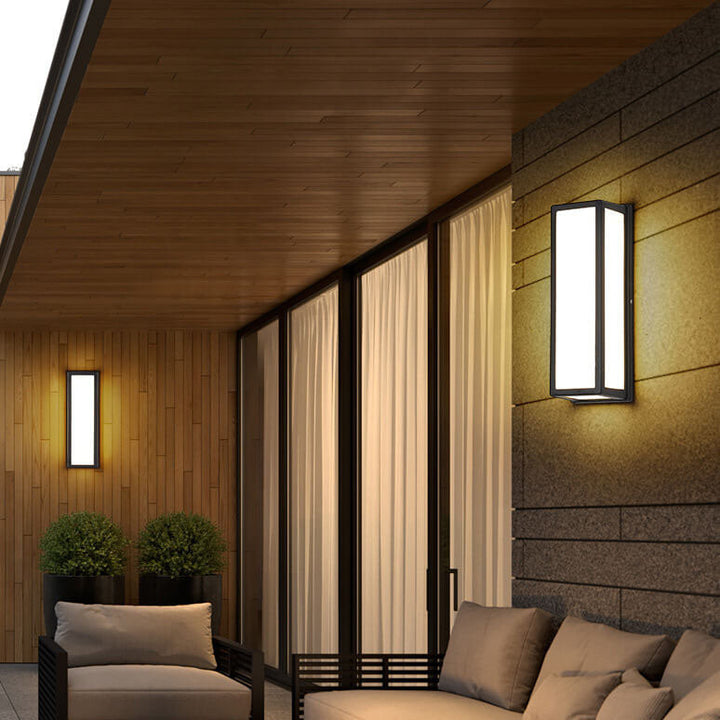 Moderne minimalistische LED-Wandleuchte für den Außenbereich aus Aluminium und Acryl mit quadratischem Stab, wasserdicht, für Terrasse 