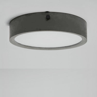 Industrial Simple Round Cement LED Flush Mount Ceiling Light