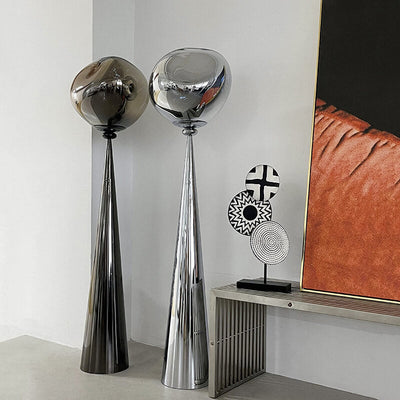 Italian Lava Acrylic Conical Electroplated Iron Base 1-Light Standing Floor Lamp